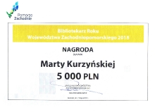 Zachodniopomorski Bibliotekarz Roku 2018, w Konkursie im. Stanisława Badonia