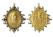 Bogusław XIV, medalion, ok. 1635, złoto, emalia, 62,4 mm x 52,4 mm, fot. M. Pawłowski