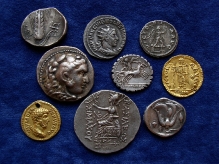 Złote i srebrne monety greckie i rzymskie od IV w. p.n.e. do VI w., fot. M. Pawłowski 